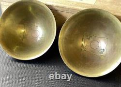 World War II Imperial Japanese Army Manchurian Incident Brass & Wooden Sake Cups