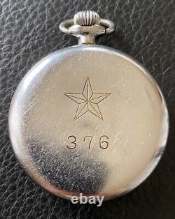 World War II Imperial Japanese Army Officer's Seikosha Pocket Watch 15J Star
