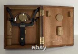World War II Imperial Japanese Army Tokyo Keiki Magnifying Tool, 1940s with Wood