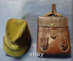 World War II Imperial Japanese Military Hat and Map Case Set Rare Antique