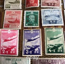 World War II Imperial Japanese Stamp Set 6 War Series + Railway 70th (18 Total)