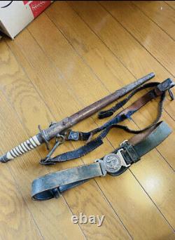World war 2 imperial japanese navy ceremonial imitation sword & belt set antique
