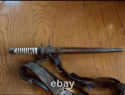 World war 2 imperial japanese navy ceremonial imitation sword & belt set antique