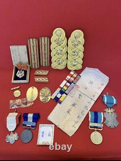 World war 2 original imperial japanese medal badge emblem set antique military