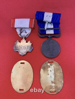 World war 2 original imperial japanese medal badge emblem set antique military