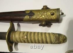 World war 2 original imperial japanese navy ceremonial dagger noncut antique