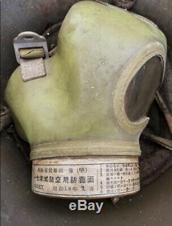 World war2 original imperial japanese army gas mask helmet military 5pcs sets