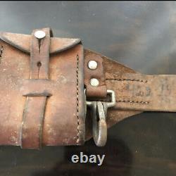 Worldwar 2 original imperial japanese army leather bag belt antique military