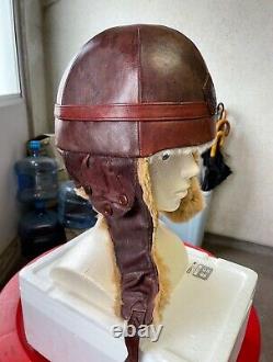 Worldwar 2 original imperial japanese army winter tanker leather helmet cap