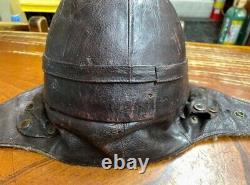 Worldwar 2 original imperial japanese army winter tanker leather helmet cap 2