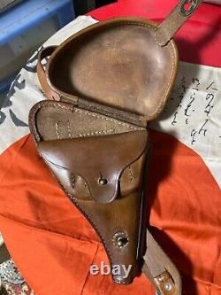 Worldwar2 imperial japanese army leather gun holster for type26 revolver antique