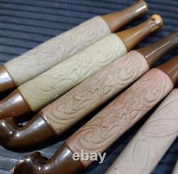 Worldwar2 imperial japanese late-war type pottery smoking pipe kiseru 6set