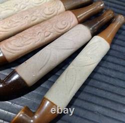 Worldwar2 imperial japanese late-war type pottery smoking pipe kiseru 6set