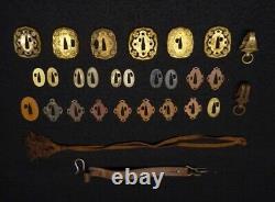 Worldwar2 imperial japanese metal fittings set tsuba strap for military sword