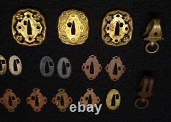 Worldwar2 imperial japanese metal fittings set tsuba strap for military sword