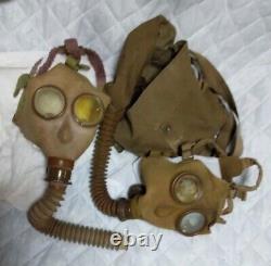 Worldwar2 original imperial japanese chemical gas mask 2set made by Showa kakou