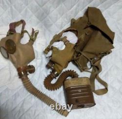 Worldwar2 original imperial japanese chemical gas mask 2set made by Showa kakou