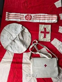 Worldwar2 original imperial japanese military nurse set cap bag armband antique