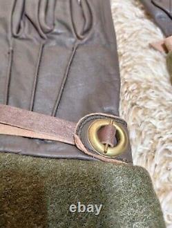 Worldwar2 replica imperial japanese army tanker pilot's gloves dark brown