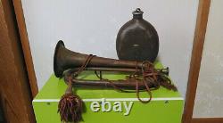 Worldwar2 wwII ww2 imperial japanese original bugle horn and water bottle set