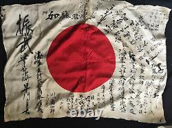 Ww2 Imperial Japanese Naval Aviation Pennant. Original Silk Made, Signed