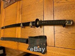 Ww2 Japanese Imperial Navy Kai Gunto Officers Sword With Original Leather Cover