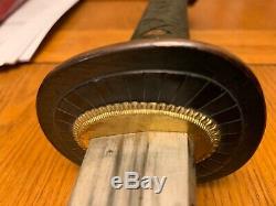 Ww2 Japanese Imperial Navy Kai Gunto Officers Sword With Original Leather Cover