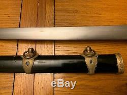 Ww2 Japanese Imperial Navy Kai Gunto Officers Sword With Original Leather Cover