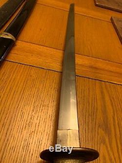 Ww2 Japanese Imperial Navy Kai Gunto Officers Sword With Original Leather Cover