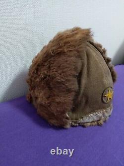 Ww2 imperial japanese army winter hat cap helmet rabbit fur manchuria russo 1942