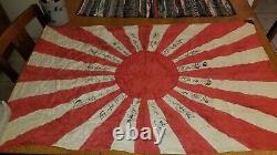 Wwii Japanese Imperial Rising Sun Signed Navy Silk Flag Historical Purpose