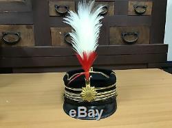 Y0198 Imperial Japan Army Hat with Feather Cap Japanese WW2 officer vintage
