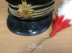Y0198 Imperial Japan Army Hat with Feather Cap Japanese WW2 officer vintage
