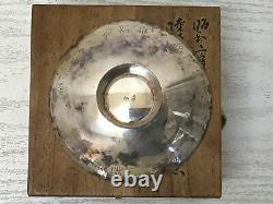 Y2305 Imperial Japan Army Silver Sake cup box souvenir Japanese WW2 vintage