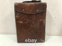 Y3922 Imperial Japan Army Leather Bag metal star mark Japanese WW2 vintage