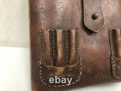 Y3922 Imperial Japan Army Leather Bag metal star mark Japanese WW2 vintage