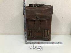 Y3922 Imperial Japan Army Leather Bag metal star mark Japanese WW2 vintage