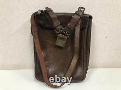 Y4056 Imperial Japan Army Leather Bag star mark military Japanese WW2 vintage
