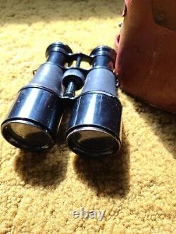 Y4057 Imperial Japan Army Binoculars& leather case military Japanese WW2 vintage