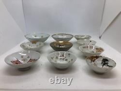 Y4542 Imperial Japan Army Military Sake cup set of 10 Japanese WW2 vintage